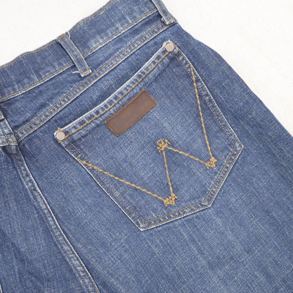Wrangler Retro Relaxed Boot Jeans Mens 38x36 TALL Blue Denim Stretch WRT20JH